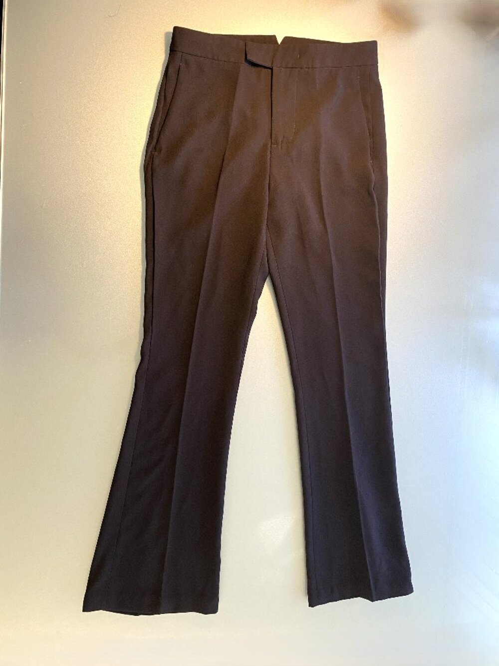 Zara Woman Black Dress Pants Flare Leg Trousers XS 28" Waist High Rise Like NEW